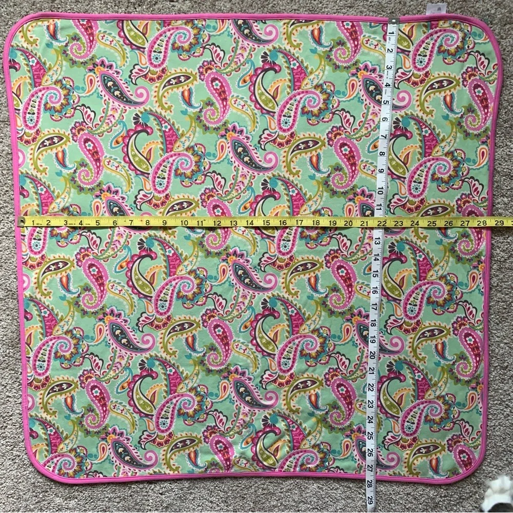 Vera Bradley Baby Receiving Blanket Tutti Frutti Reversible Green Floral Paisley